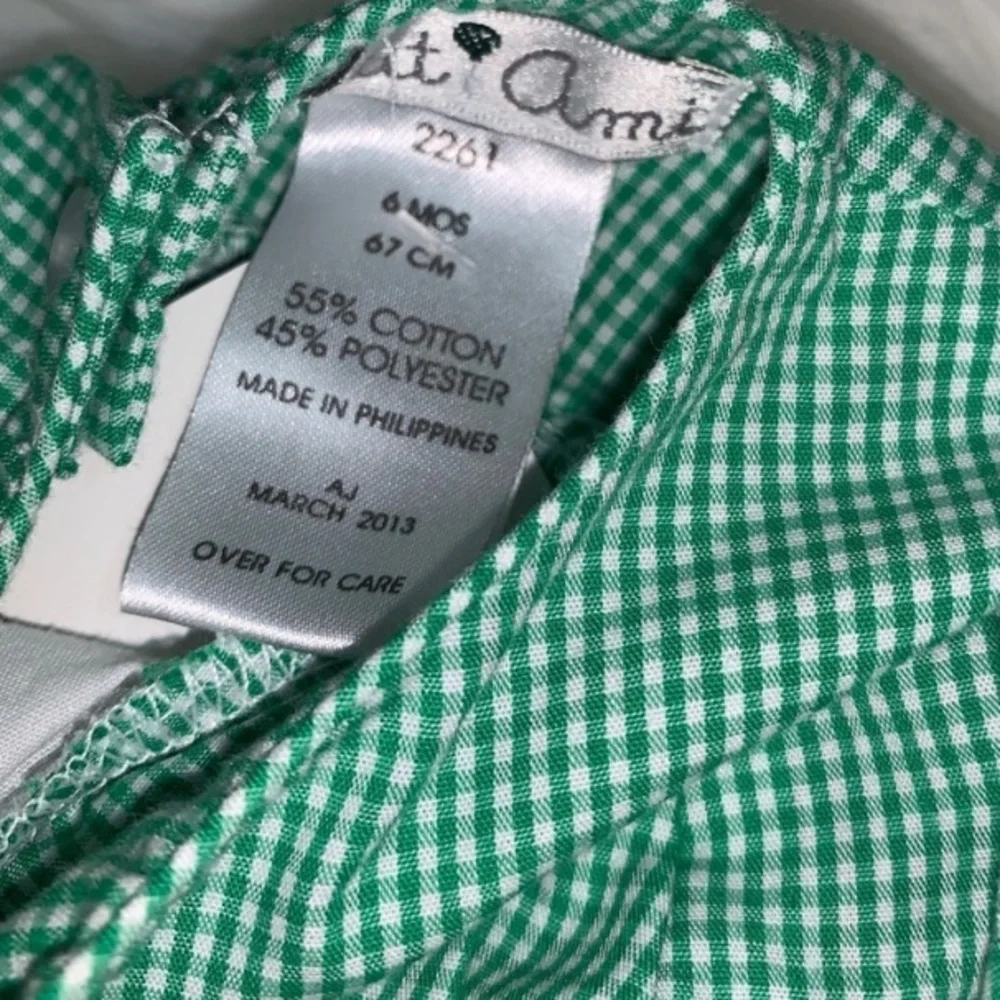 Petit Ami dress - 24 mo - green/white  checkered